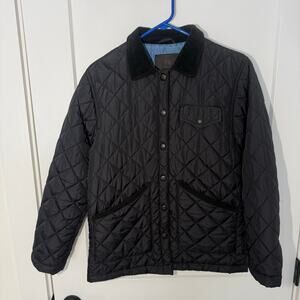 Lauren Ralph Lauren Quilted Barn Field Jacket. Casual Corduroy Collard Coat.